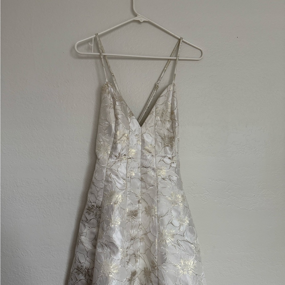 Elegant Floral Dress with Gold Accents
